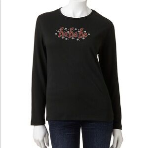 MCcc small Ho Ho Ho embellished Christmas LS tee